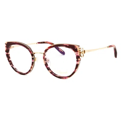 Chopard Shiny Streaked Mini Sunglasses With Clear Demo Lenses In Animal Print