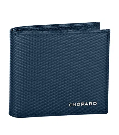 Chopard Small Leather Classic Bifold Wallet In Blue