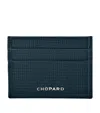 Chopard Small Leather Classic Card Holder In Blue