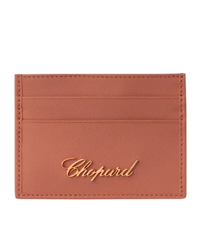 Chopard Small Leather Classic Card Holder In Orange