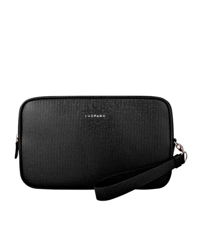 Chopard Small Leather Classic Clutch Bag In Black