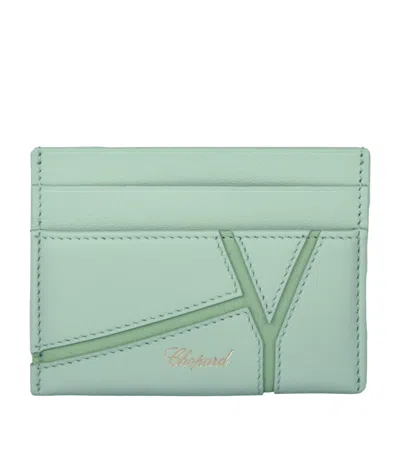 Chopard Small Leather Diamond Card Holder In Green