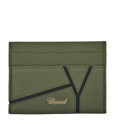 Chopard Small Leather Diamond Card Holder In Green