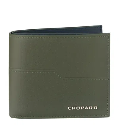 Chopard Small Leather Heritage Bifold Wallet In Blue