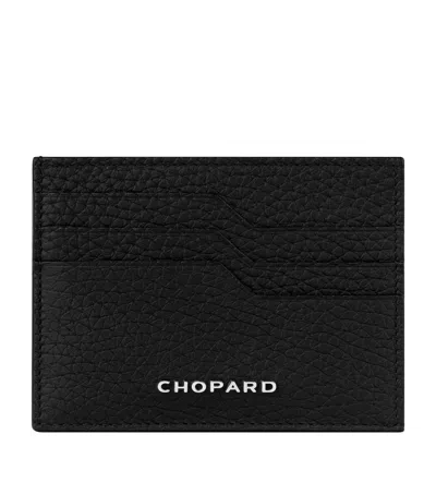 Chopard Small Leather Heritage Card Holder In Black