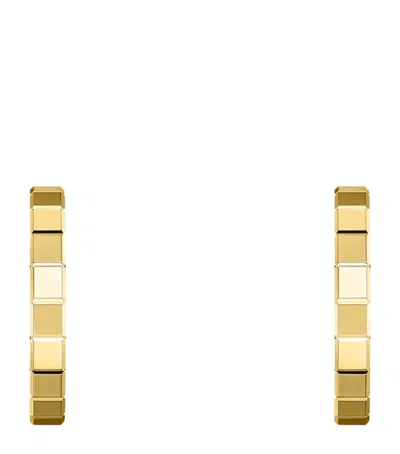 Chopard Small Yellow Gold Ice Cube Hoop Earrings