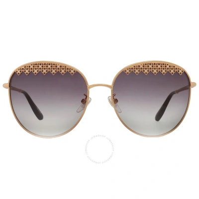 Chopard Smoke Dark Grey Gradient Oval Ladies Sunglasses Schf75s 0300 59 In Dark / Gold / Grey / Rose / Rose Gold