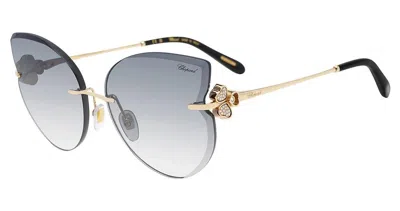 Chopard Smoke Gradient Butterfly Ladies Sunglasses Schl90s 300f 61 In ["pink","gold Tone","rose Gold Tone"]