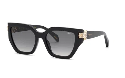 Chopard Smoke Gradient Cat Eye Ladies Sunglasses Sch418s 0700 54 In ["black"]