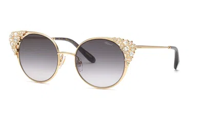 Chopard Smoke Gradient Cat Eye Ladies Sunglasses Schl06s 0300 53 In Metallic