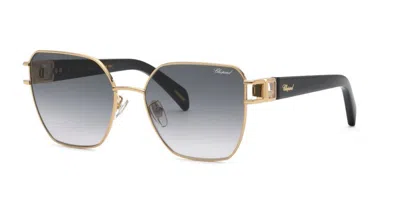 Chopard Smoke Gradient Cat Eye Ladies Sunglasses Schm22s 0300 57 In ["pink","gold Tone","rose Gold Tone"]