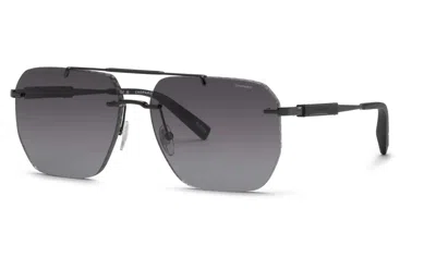 Chopard Smoke Gradient Navigator Men's Sunglasses Schl53 0672 61 In ["black","gold Tone"]