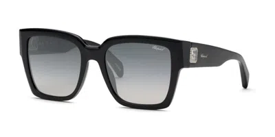 Chopard Smoke Gradient Square Ladies Sunglasses Sch406s 700x 55 In ["black"]