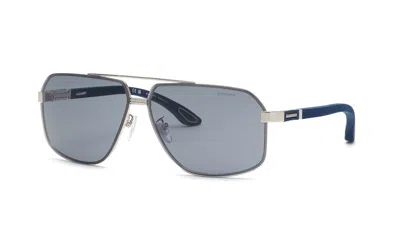 Chopard Smoke Grey Navigator Unisex Sunglasses Schg89 0579 66 In Metallic
