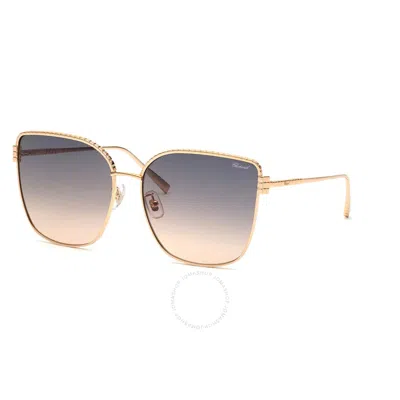 Chopard Smoke Orange Gradient Butterfly Ladies Sunglasses Schg67m 08fc 63 In Gold