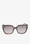 Chopard Eyewear Square Frame Sunglasses In Brown