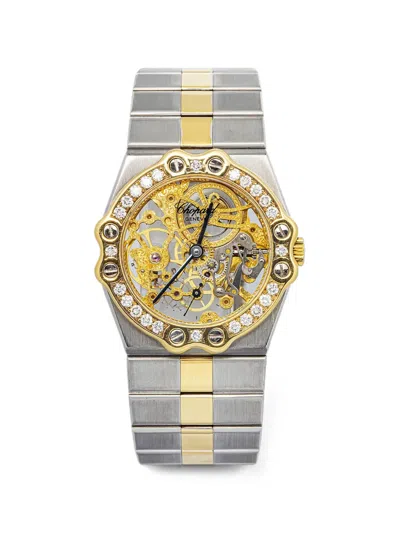 Pre-owned Chopard St. Moritz Skeleton 32mm Watch In Gold