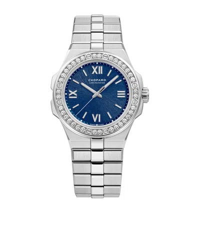 Chopard Stainless Steel And Diamond Alpine Eagle Small Watch In Silver