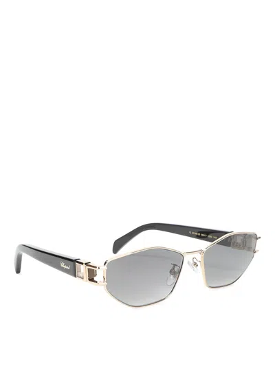 Chopard Geometric Logo Sunglasses In Gold