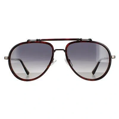 Pre-owned Chopard Sunglasses Schf24 777p Brown Honey Havana Smoke Gradient Polarized In Gray