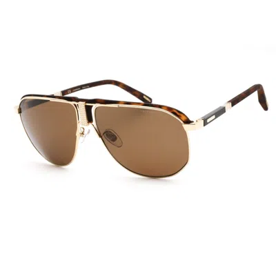 Pre-owned Chopard Sunglasses Shiny Rose Gold Havana Carbon Fiber Polarized Schf82 300p In Brown