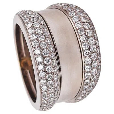 Pre-owned Chopard Swiss Strada Double Band Ring 18kt White Gold With 2.01 Cts Vvs Diamonds