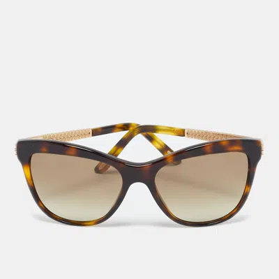Pre-owned Chopard Tortoise Brown Gradient Sch189s Crystals Cat Eye Sunglasses