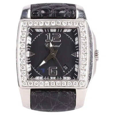 Pre-owned Chopard Two O Ten Diamond & Stainless Steel Watch With Crocodile Skin Strap In Multi