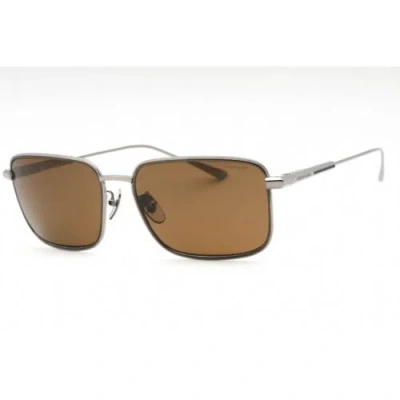 Pre-owned Chopard Unisex Sunglasses Shiny Ruthenium Metal Rectangular Frame Schf84m E56p In Brown