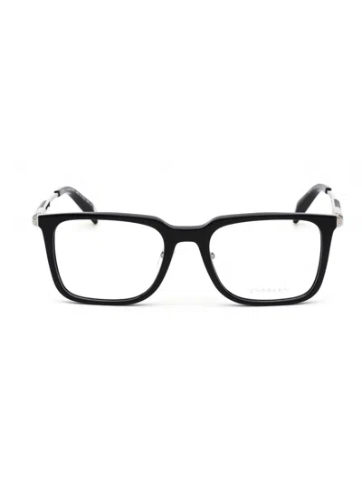 Chopard Vch344 Plastic Rectangular Men's Eyeglasses In 09sz - Shiny Transparent Red Havana/clear Demo Lens