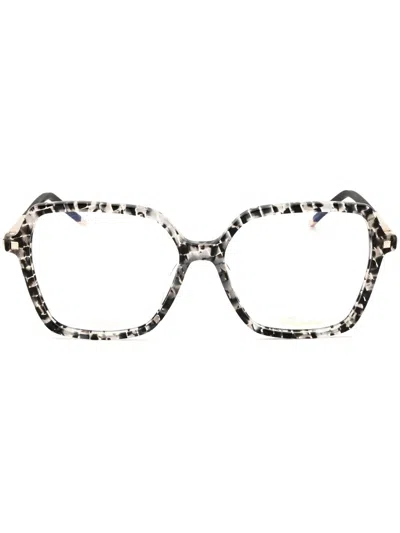 Chopard Vch348m Eyeglasses In 03ku - Black Grey Havana / Clear