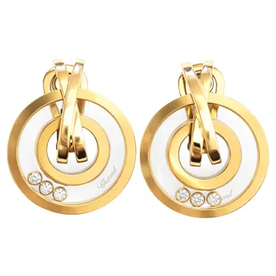 Pre-owned Chopard Versatile Happy Diamonds Convertible Earrings / Pendants 18k Yellow Gold