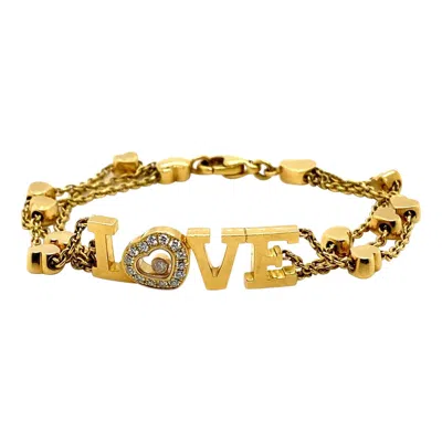 Pre-owned Chopard Vintage  Diamond Love Bracelet 18 Karat Yellow Gold
