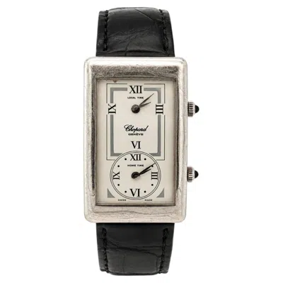 Pre-owned Chopard Vintage  L.u.c. Dual Time 22mm 18k White Gold Quartz Watch Ref. 2240