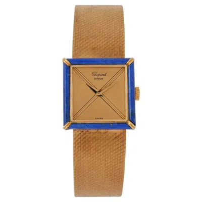 Pre-owned Chopard Vintage  Model 46945 18 Karat Yellow Gold And Lapis Watch