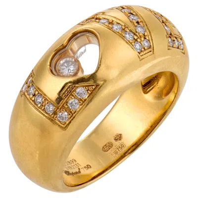 Pre-owned Chopard Vintage Diamond 18k Yellow Gold Love Ring
