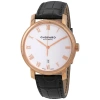 CHOPARD CHOPARD WHITE DIAL 18KT ROSE GOLD BROWN LEATHER MEN'S WATCH 161278-5005