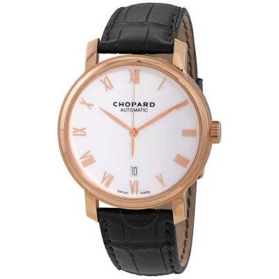 Chopard White Dial 18kt Rose Gold Brown Leather Men's Watch 161278-5005