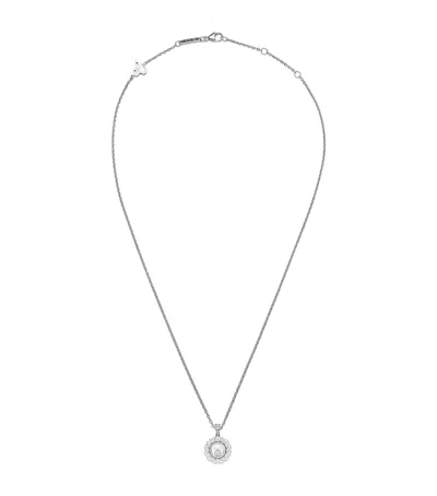 Chopard White Gold And Diamond Happy Diamonds Icons Joaillerie Necklace In Metallic