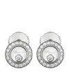 Chopard White Gold And Diamond Happy Diamonds Icons Pavé Earrings In Gold