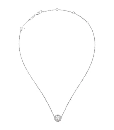 Chopard White Gold And Diamond Happy Spirit Pendant Necklace In Metallic