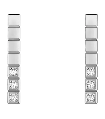 Chopard White Gold And Diamond Ice Cube Earrings