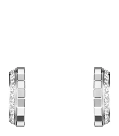 Chopard White Gold And Diamond Ice Cube Earrings