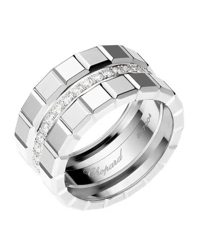 Chopard White Gold And Diamond Ice Cube Ring