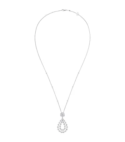 Chopard White Gold And Diamond L'heure Du Diamant Necklace In Metallic