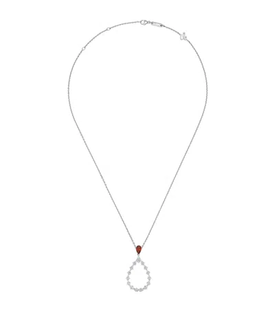 Chopard White Gold, Diamond And Ruby L'heure Du Diamant Necklace In Metallic