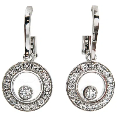 Pre-owned Chopard White Gold Happy Diamonds Drop Earrings By