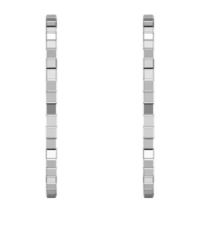Chopard White Gold Ice Cube Hoop Earrings