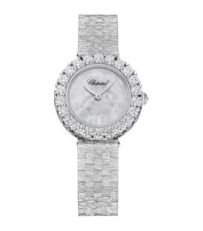 Chopard White Gold L'heure Du Diamant Watch In Silver