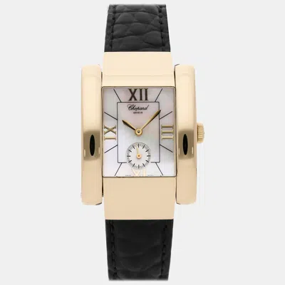 Pre-owned Chopard White Mother Of Pearl 18k Yellow Gold La Strada Quartz Women's Wristwatch 23 Mm